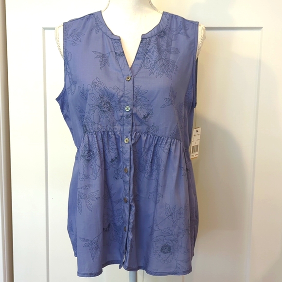 North River Blue Sleeveless Top M nwt - Picture 7 of 10